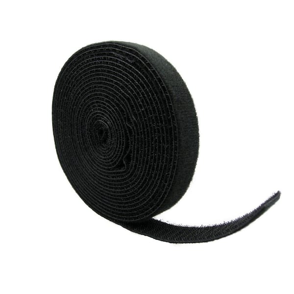 QualGear Reusable Self-Gripping Cable Tie Roll, Black VR1-B-1-P