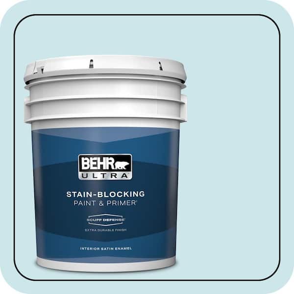 BEHR ULTRA 5 gal. #530C-2 Clear Water Extra Durable Satin Enamel Interior Paint & Primer