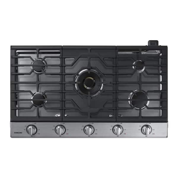 Samsung 36 in. Gas Cooktop in Stainless with 5 Burners including Dual Brass Power Burner with Wi-Fi