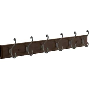 Scroll 24 in. Cocoa and Soft Iron Hook Rack
