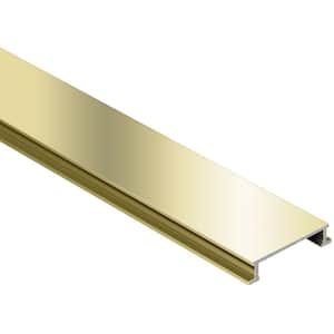 Designline Polished Brass Anodized Aluminum 1/4 in. x 8 ft. 2-1/2 in. Metal Border Tile Edging Trim
