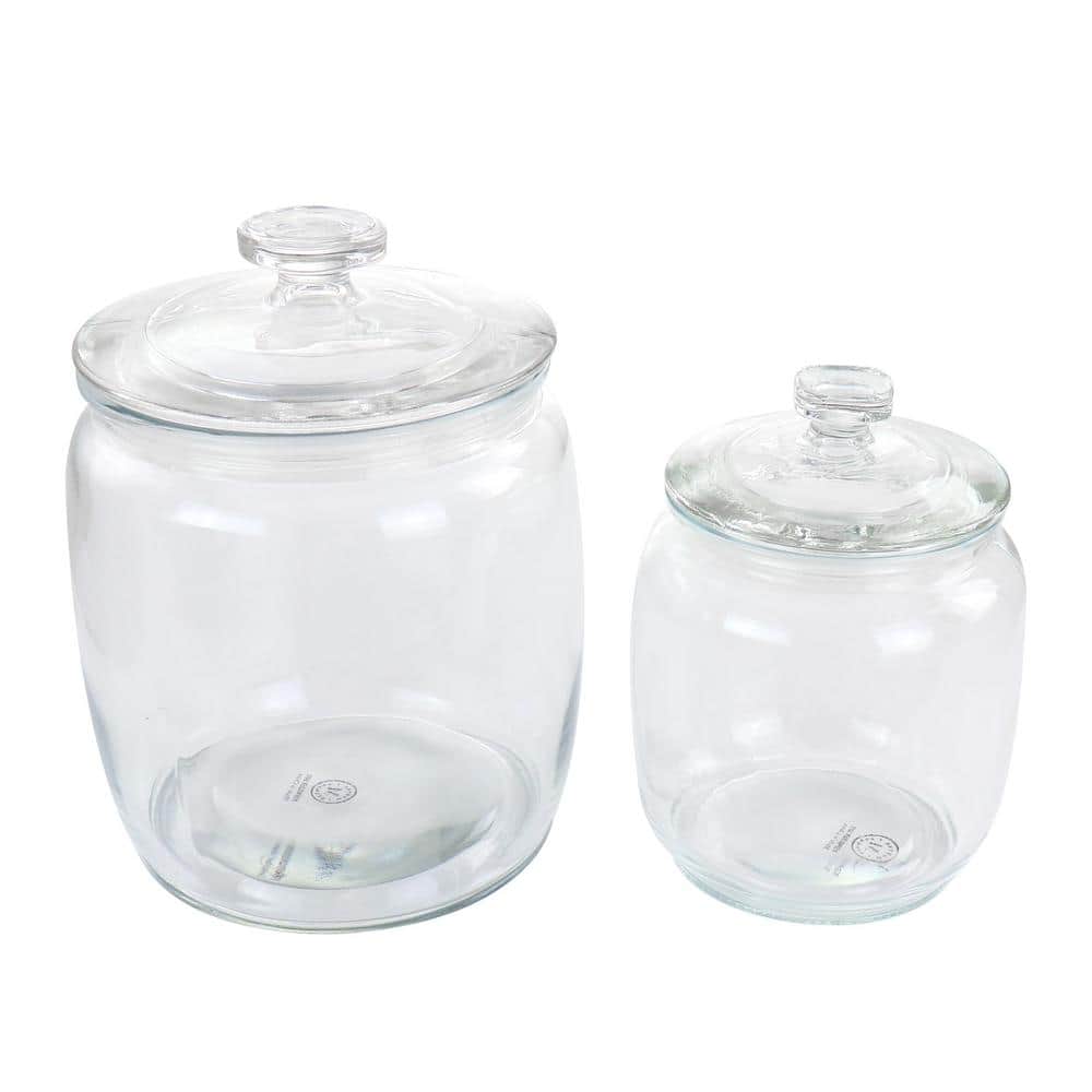 Clear Glass 4-Piece Airtight Canister Set with Twist Top Lids