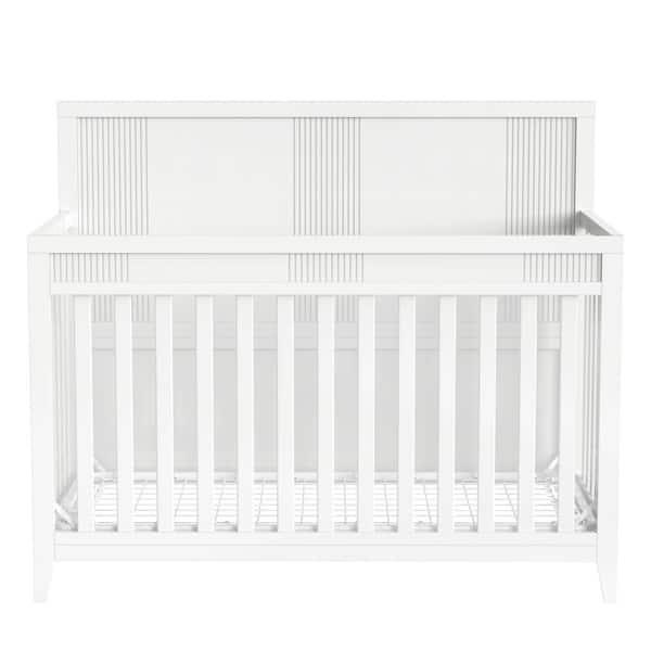 wetiny White Solid Wood Crib