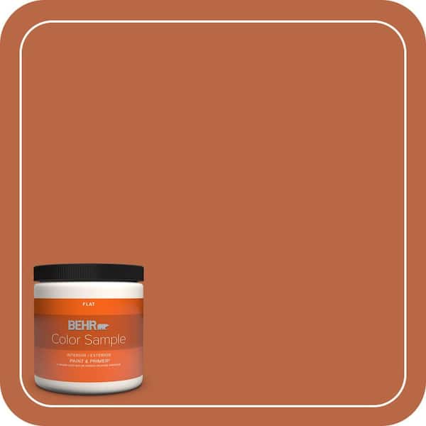 BEHR PREMIUM PLUS 8 oz. Home Decorators Collection #HDC-FL15-01 Pumpkin Drizzle Flat Interior/Exterior Paint & Primer Color Sample