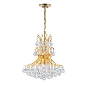 Princess 8 Light Down Chandelier With Gold Finish