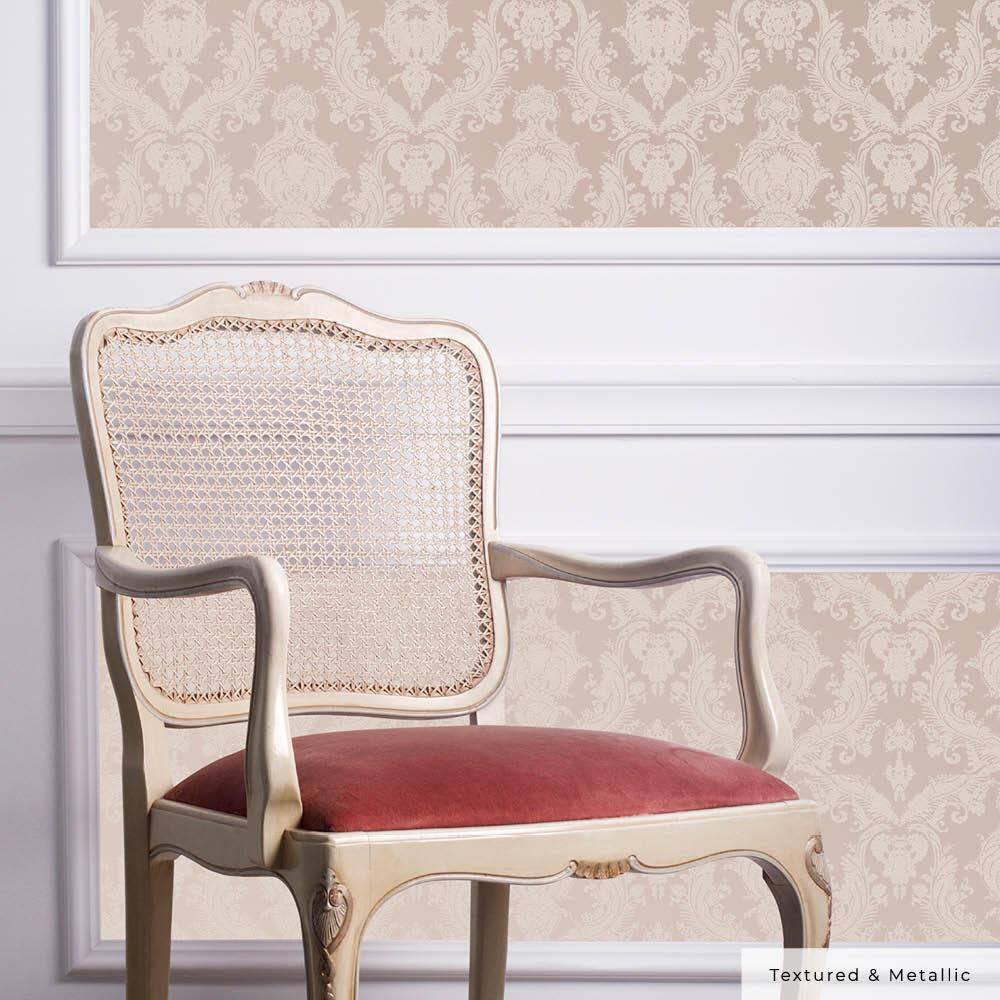 Bisque Damask Self-Adhesive Removable Wallpaper Roll