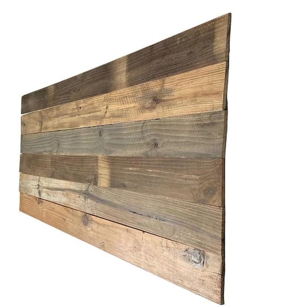 Ejoy 79 in. x 4.8 in. x 0.4 in. Rustic Look Weathered Reclaimed Barn Wood Panels (Set of 4-Piece)