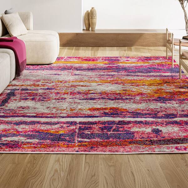 JONATHAN Y Contemporary Pop Modern Abstract Brushstroke Pink