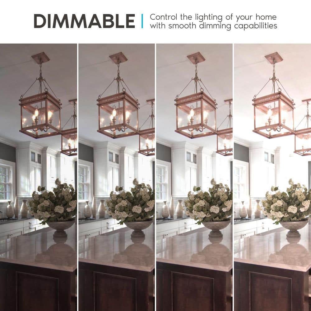 Dimmable 4W Soft White LED Candelabra Bulbs, E12 Base, 6-Pack