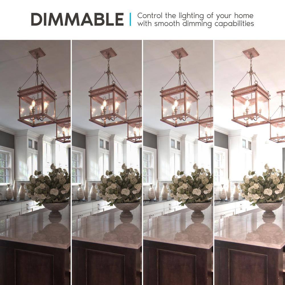 Dimmable 4W Soft White LED Candelabra Bulbs, E12 Base, 6-Pack