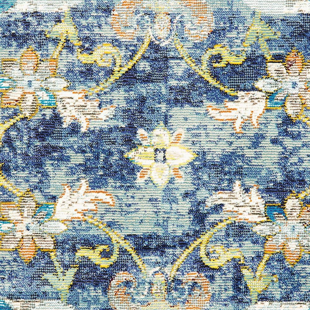 Handmade Tufted Floral Blue Synthetic 5' x 8' Area Rug