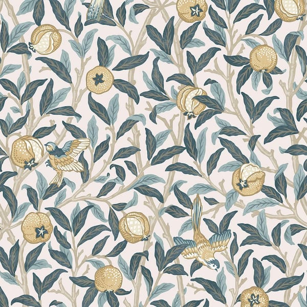 William Morris at Home Bird and Pomegranate Cloudy Blues Wallpaper