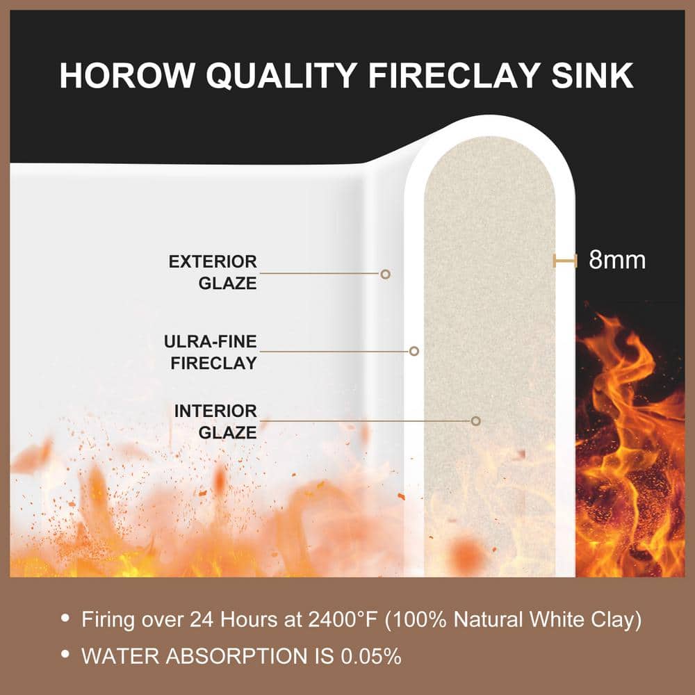 Hadley 30" White Fireclay Farmhouse Kitchen Sink with Accessories