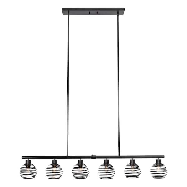 Vanity Art 60-Watt 6-Light Classic Black Shaded Globe Kitchen Island ...