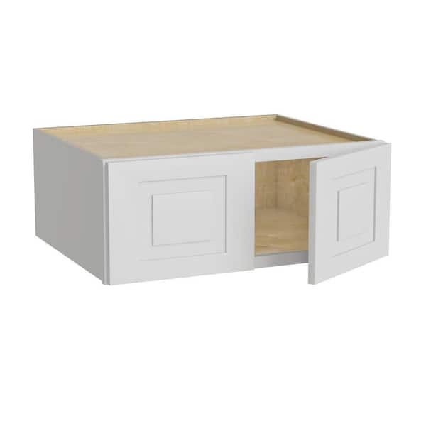 Home Decorators Collection Grayson 36 in. W x 24 in. D x 18 in. H Assembled Plywood Wall Bridge Kitchen Cabinet in Pacific White with Soft Close