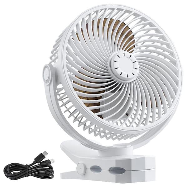 9.3 in. Clip On Circulation Fan Floor Fan, 3-Speed Portable Cooling Fan with Sturdy Clamp White