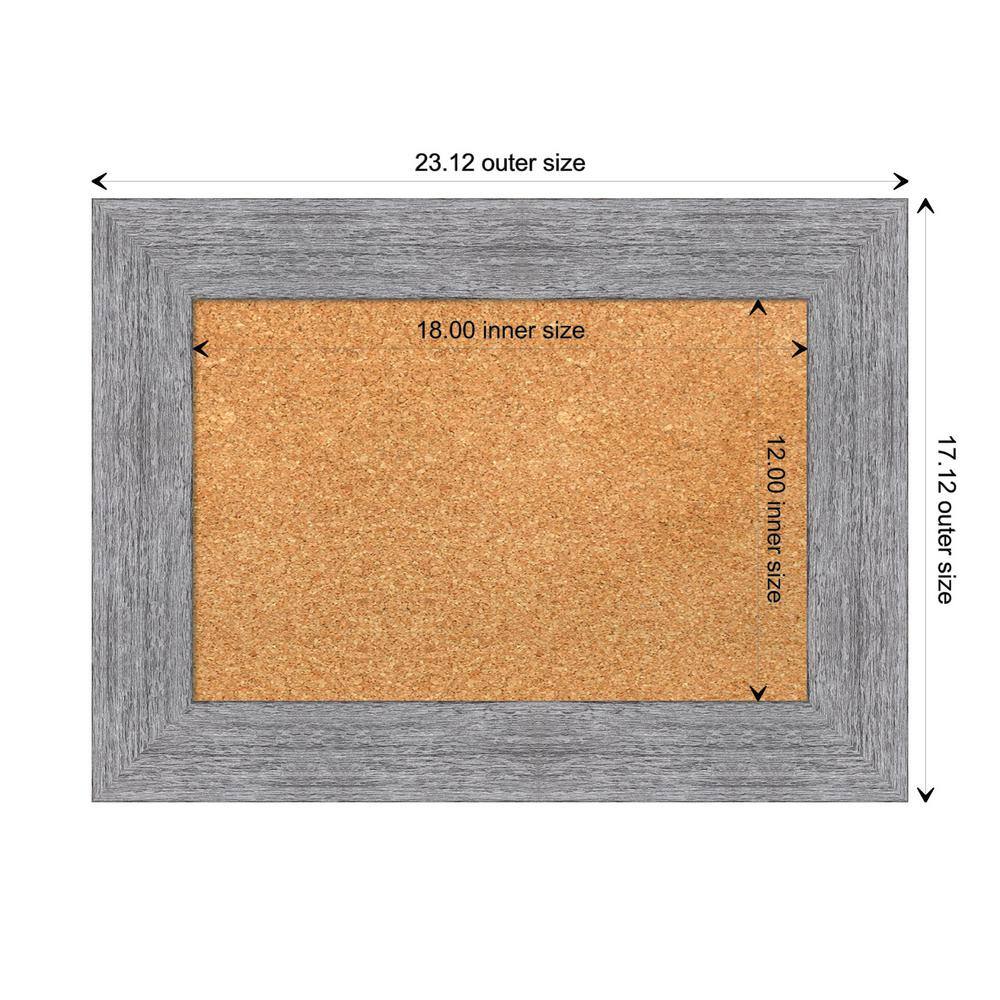 Rustic Gray Framed Natural Cork Bulletin Board