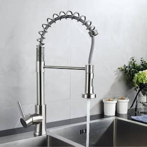 Single-Handle Pull Down Sprayer Kitchen Sink Faucet in Brushed Nickel
