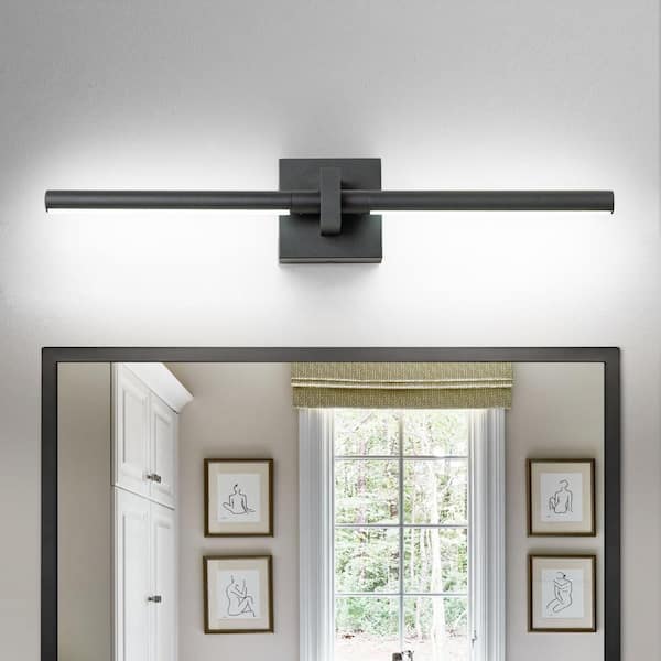 EDISLIVE Bourget 23.3 in. 2-Light Black Rotatable Integrated LED Vanity Light Bar 15W Bathroom