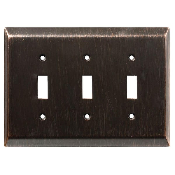 Liberty Bronze 3-Gang 3-Toggle Wall Plate (1-Pack)