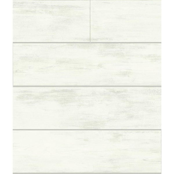 Magnolia Home by Joanna Gaines MAGNOLIA HOME SHIPLAP WHITE NON-WOVEN PEEL & STICK WALLPAPER ROLL