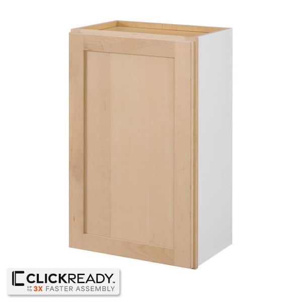 18 in. W x 12 in. D x 30 in. H Ready to Assemble Wall Kitchen Cabinet in Unfinished with CLICKREADY Technology