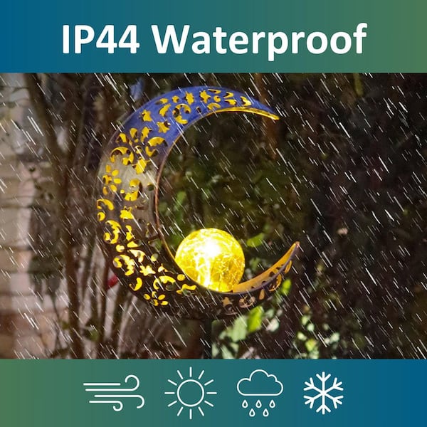 Moonelit Creations Solar LED Crescent Moon Garden Light MCSSMOON
