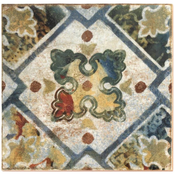 Ivy Hill Tile Angela Harris Multi-Color Decor 4 in. x 0.39 in. Polished ...