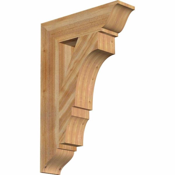 Ekena Millwork 6 in. x 36 in. x 24 in. Western Red Cedar Balboa Traditional Rough Sawn Bracket