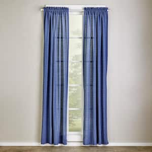Hopscotch 42 in. W x 63 in. L Polyester/Cotton Blend Light Filtering Window Panel in Denim Blue