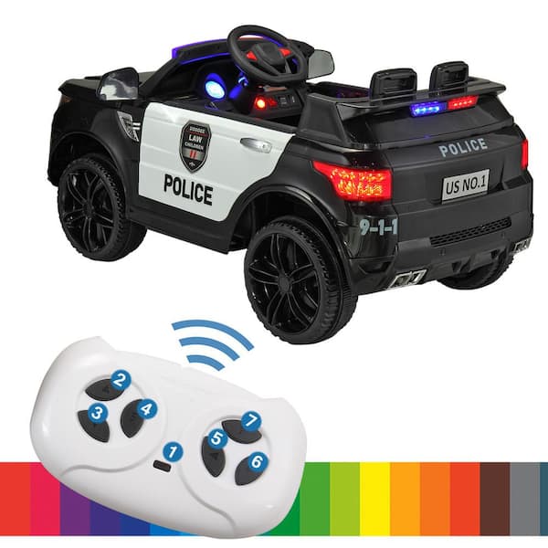 Real Megaph Tobbi Kids Ride On Toys Police Car 12V Electric with Remote Control 