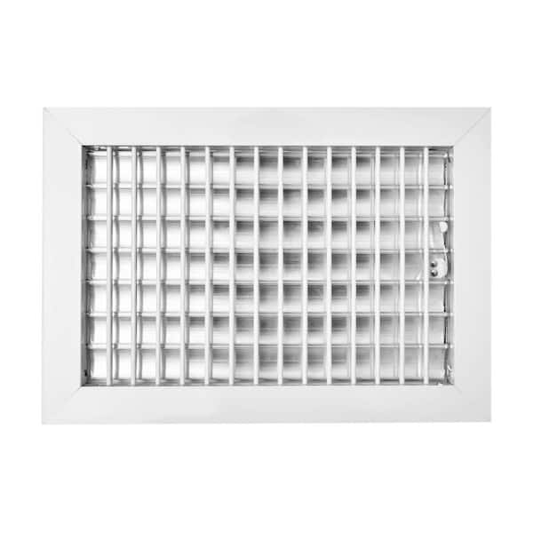 ACLAMINAIRE 12 in. x 8 in. Aluminum Adjustable Wall Register in White
