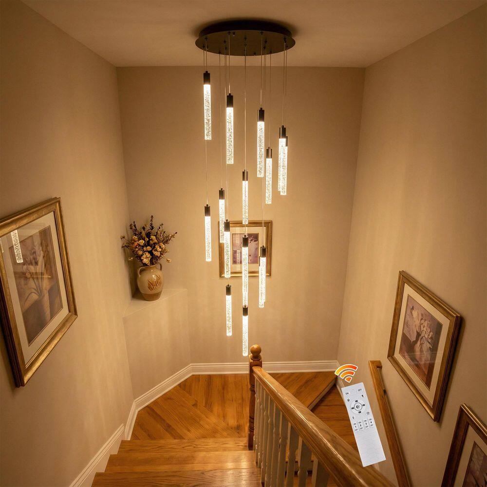 16 Light Modern Dimmable Integrated LED Black Cluster Chandelier with Remote Included for Staircase Dining Living Room price history on PriceWatchPro