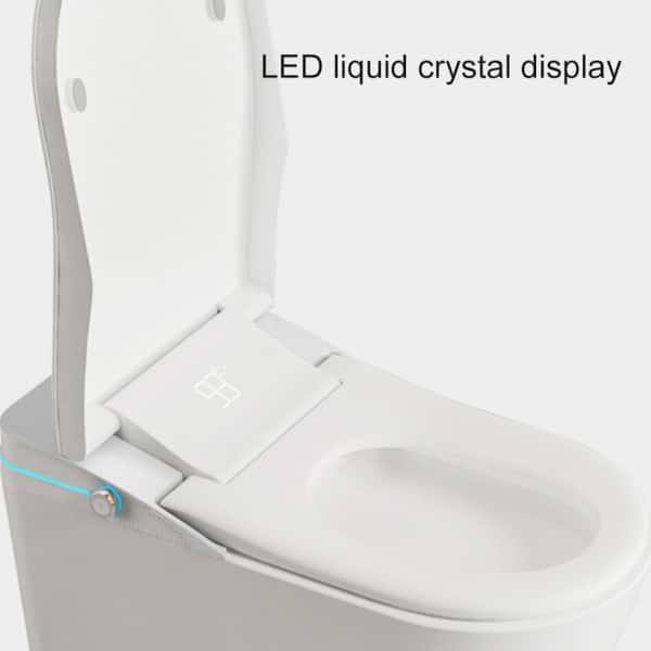 Elongated Bidet Toilet 1.28 GPF in White with Automatic Flush,Heated Seat,Flush Remote Control LED Digital Display