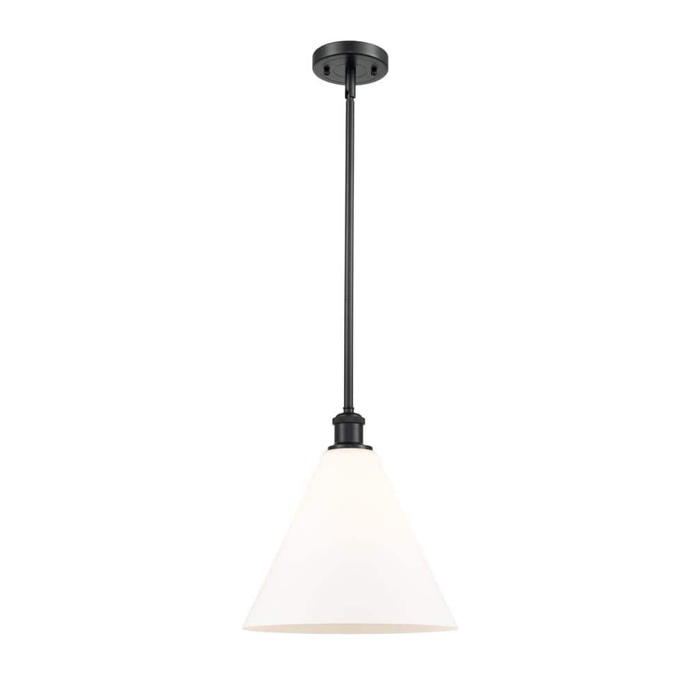 Innovations Berkshire 1Light Matte Black Cone Pendant Light with Matte