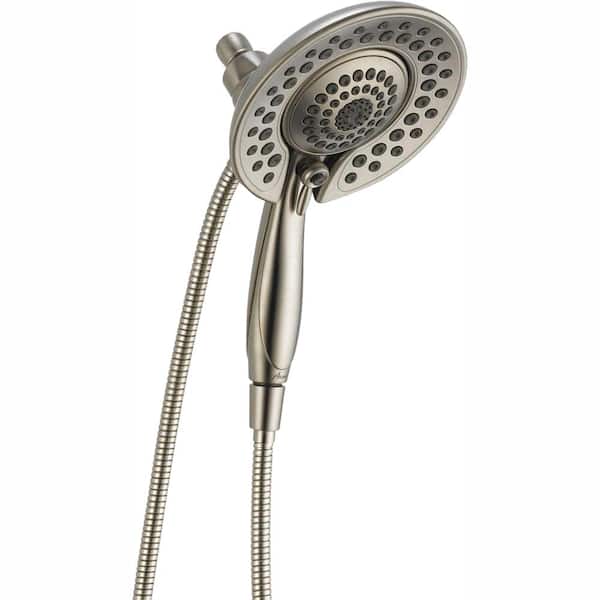 Delta In2ition 5-Spray Patterns 1.75 GPM 6.81 in. Wall Mount Dual Shower Heads in Stainless