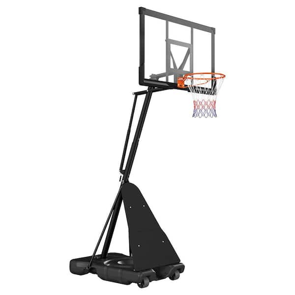 Portable Basketball Stand, 10 ft. Height Adjustment Basketball Hoop & Goal, Basketballs Hoop Outdoor 50 in. PC Backboard