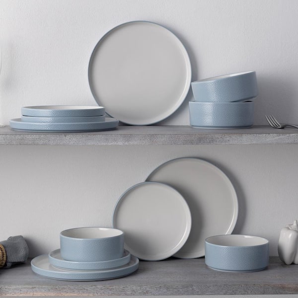 Noritake Colortex Stone Aqua Porcelain 12-Piece Dinnerware Set 