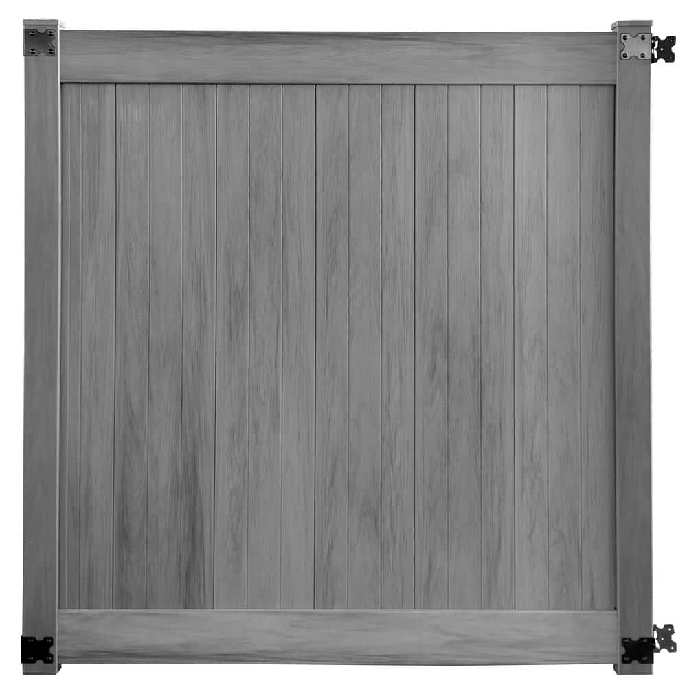 CREATIVE SURFACES 6 ft. W x 6 ft. H Woodgrain Pre-Assembled Vinyl Hazy ...