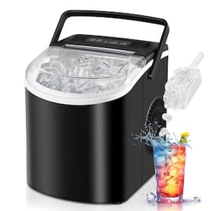 8.8 in. Ice Production Per Day 26 lbs. Bullet Portable Ice Maker in Black with Transparent Cover, 2-Sizes Ice Cubes