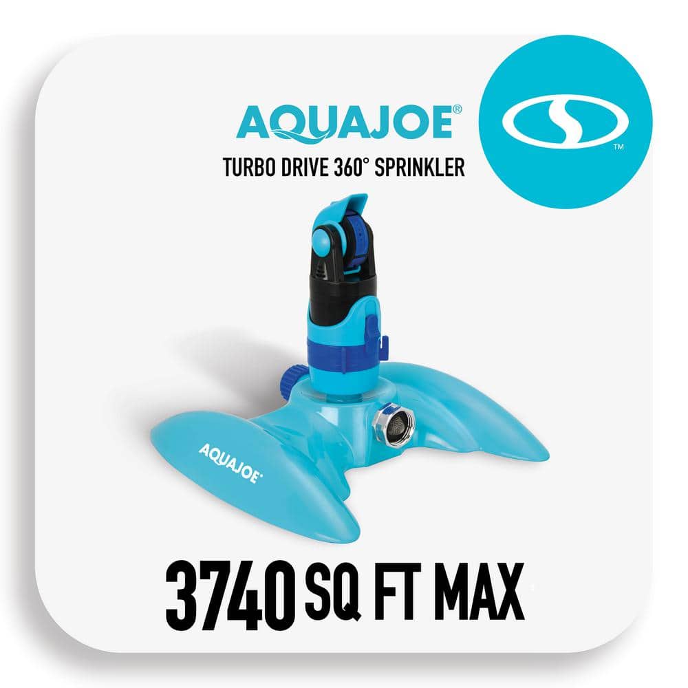 Aqua Joe AJ-MSSBM Turbo Drive 360º Sprinkler | 4 Spray