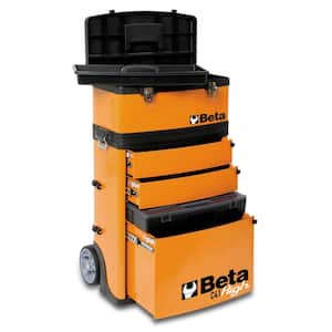 21 in. Mobile Tool Utility Cart with 3 Slide-Out Drawers and Removable Top Box with Carry Handle in Orange
