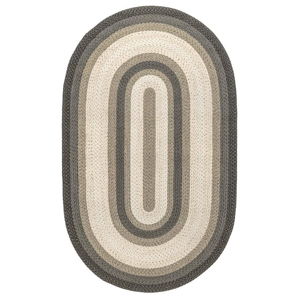 nuLOOM Sammy Braided Ombre Beige 8 ft. x 10 ft. Indoor/Outdoor Oval Rug
