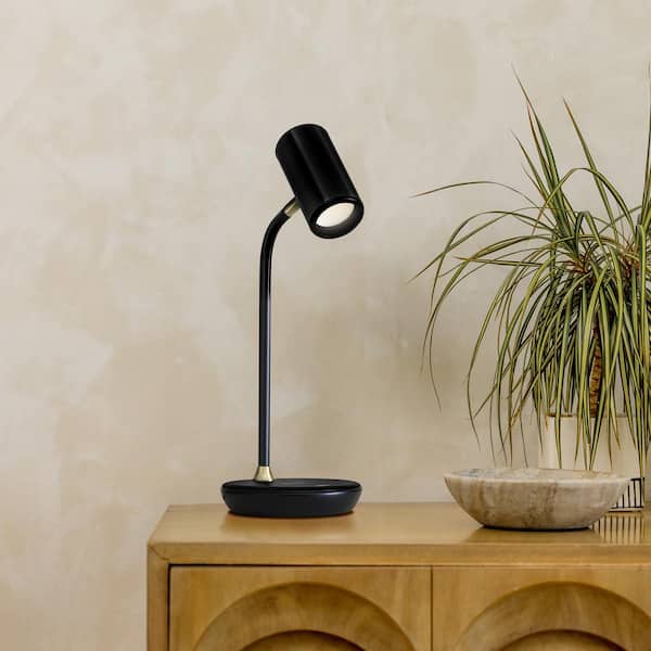 Brightech Ezra 16.5 in. Classic Black Dimmable LED Industrial Desk