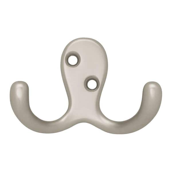 Liberty 1-13/16 in. Satin Nickel Double Wall Hook (4-Pack)