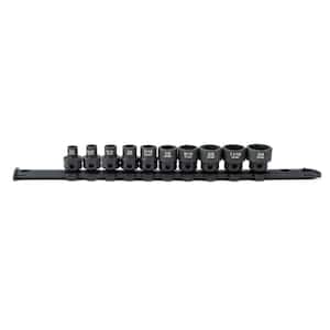 3/8 in. Drive Low Profile SAE 6-Point Impact Socket Set (10-Piece)