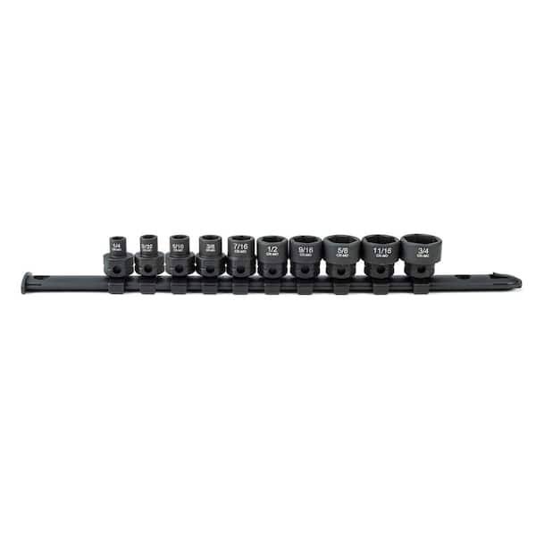 Husky 3/8 in. Drive Low Profile SAE 6-Point Impact Socket Set (10-Piece)