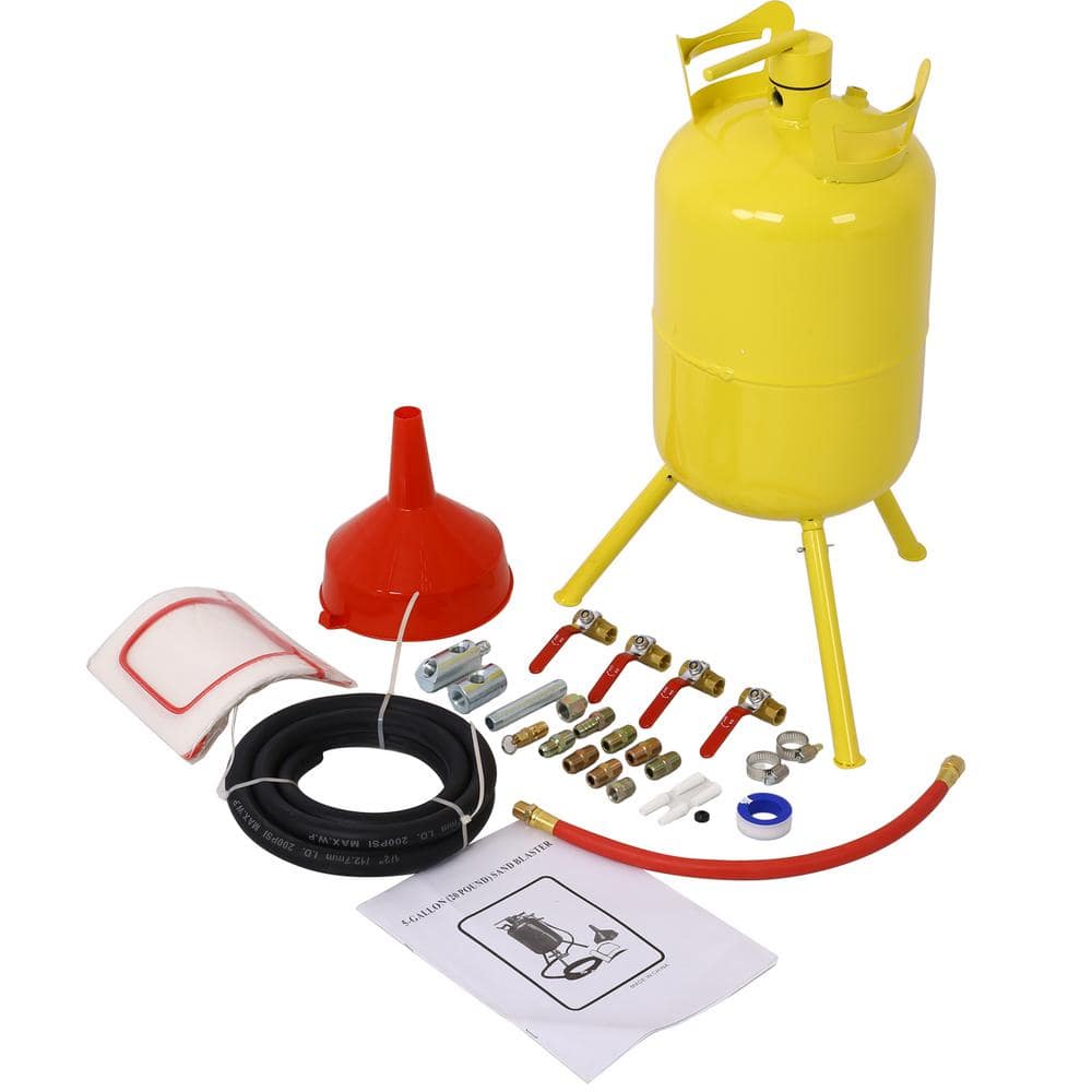 Tidoin 5-Gallon Portable Air Sand Blaster with Blast Gun and