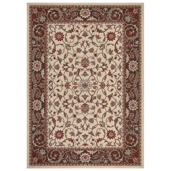 Concord Global Trading Chester Flora Ivory 3 ft. x 5 ft. Area Rug