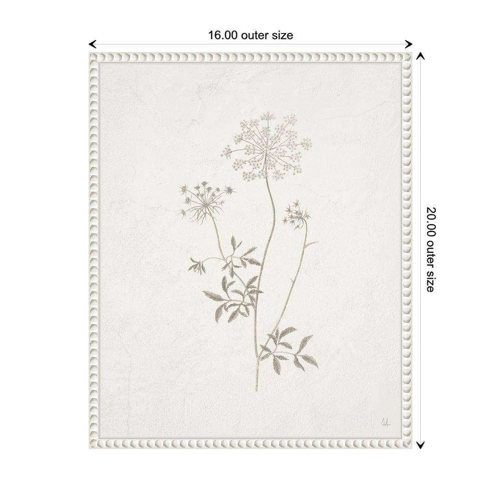 Beaded Perimeter Botanical Canvas Print in White Frame, 16 x 20-in.